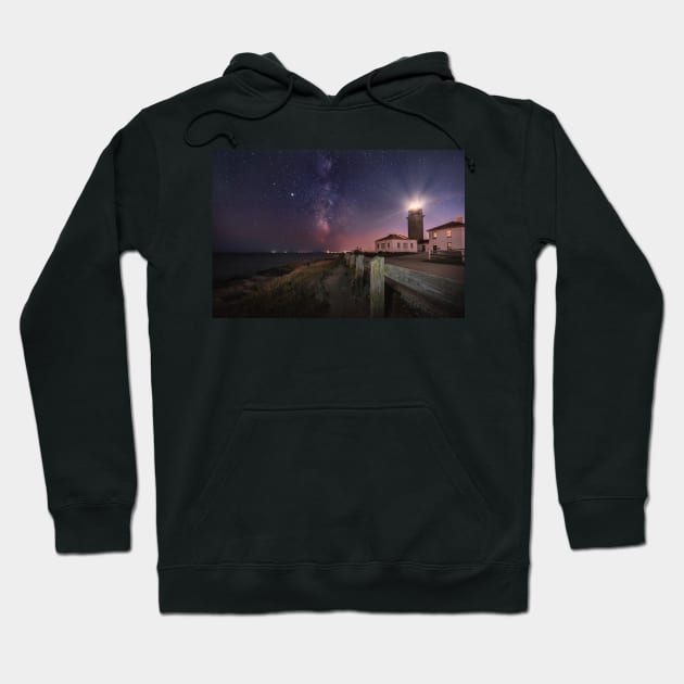 Milky Way Lighthouse Hoodie by jswolfphoto